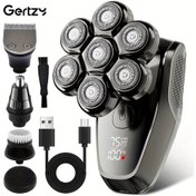 Resim Xuweiwei Erkekler İcin Gertzy 5 Li 1 Arada Set Elektrikli Tiras Makinesi Dijital Ekranli 7 Bicakli Doner Tiras Makinesi Ayarlanabilir Hiz Manyetik Emisli Usb Sarj Lityum Pil Babalar Gunu Hediyesi 