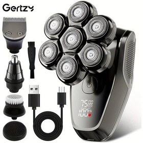 Resim Xuweiwei Erkekler İcin Gertzy 5 Li 1 Arada Set Elektrikli Tiras Makinesi Dijital Ekranli 7 Bicakli Doner Tiras Makinesi Ayarlanabilir Hiz Manyetik Emisli Usb Sarj Lityum Pil Babalar Gunu Hediyesi 