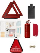 Resim Velonova Araç Trafik Seti İlk Yardım Seti Tuvtürk Muayene Uyumlu 1 kg Yangın Tüpü Çantalı Trafik Set 