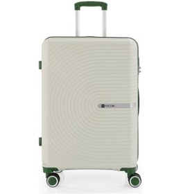 Resim Mçs Bavul Orta Ve Kabin 2li Set Kırılmaz Silikon Valiz V374 Kemik/haki Kemik 