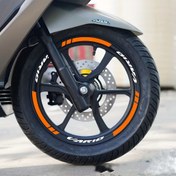Resim Uygun Motosiklet 35.56 Cm Hub Yansıtıcı Çıkartmalar, Su Geçirmez Kişilik Yaratıcı Renkli Lastik Uyarı Çıkartmaları 