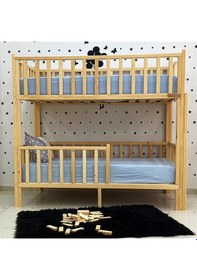 Resim Markaawm Markaawm Montessori Yatak Doğal Çam Karyola Merdivenli Ranza Akçaağaç 