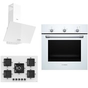 Resim Bosch & Ferre Large Daylight Beyaz 3'lü Ankastre Set (HBF011BV1T - SS036 - D087) 