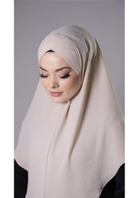 Resim Hürrem Bone Bej Pratik Hazır Geçmeli Tesettür Eşarp Aerobin Kumaş Çapraz Hijab 2307 12 