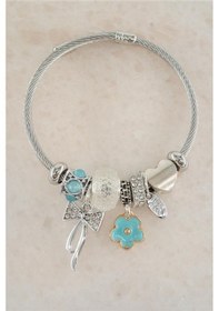 Resim Kadın 316 L Çelik Karışık Figürlü Charm Bileklik Tkr001-5346 Gümüş 