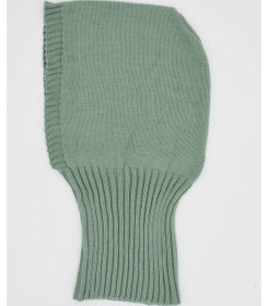 Resim Balaclava Kadın Triko Kar Maskesi Bere Boyunluk Su Yeşili Su Yeşili Standart 