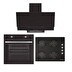 Resim Alveus ALV MFA 604 F - ALV GLS 640 - ALV F17 PB Siyah Cam Ankastre Set 