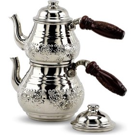 Resim Nikel Kaplama Baskı Bakır Çaydanlık 1,6 L Bakır 