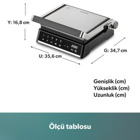 Resim HOMEND Grilliant 1341h Inox Gövdeli, Döküm Plakalı, 5 Programlı, Led Ekranlı Tost Ve Izgara Makinesi 