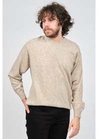 Resim Ida Erkek Lambswool V Yaka Kazak 0593130 Bej Bej 