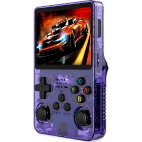 Resim Raylax 3.5 Inç Otg Çıkışlı Taşınabilir Retro Oyun Konsolu 15000+ Oyunlu El Atari Şeffaf Mor 