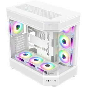 Resim Zoko Tank 7x12 CM Kumandalı ARGB Fan Temper Camlı Oyuncu Bilgisayar Kasası Beyaz 
