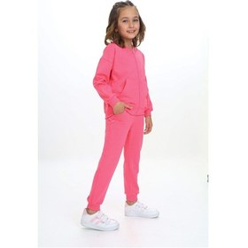 Resim Toontoy Kids Toontoy Kız Çocuk Damla Nakışlı Eşofman Takım Fuşya 