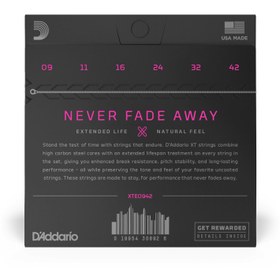 Resim Daddario XTE0942 Elektro Gitar Tel Seti | 09-42 - XT Serisi Ömür Boyu Performans 