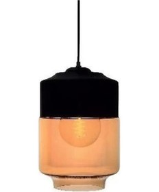 Resim Vito Raina Art Büyük Siyah Amber E-27 Cam Tekli Avize Çok Renkli 