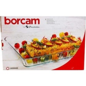 Resim Paşabahçe 59204 Borcam Uzun Dikdörtgen Tepsi Şeffaf 