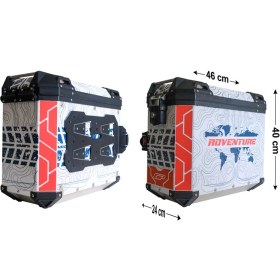Resim Gp Kompozit DSN09 Universal 40 Lt x 2 Desenli Alüminyum Motosiklet Yan Çanta Seti 