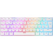 Resim Rampage RADIANT K11 Beyaz Type-C Bağlantılı RGB Puding Tuşlu US Layout (ingilizce Q) Red Switch Gaming Oyuncu Klavye 