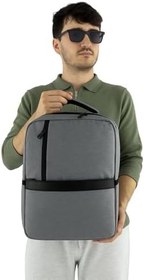 Resim 3 Bölmeli Okul Sırt Çantası (Laptop Bölmeli) Gri 2122 