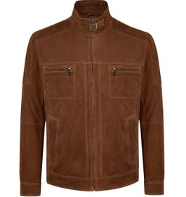 Resim Wade Erkek Kahverengi Slim-Fit Süet Deri Ceket - Kahverengi / 