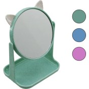 Resim 6 Inç - 15CM Yuvarlak Kulaklı Makyaj Aynası Renkli Plastik Takılık SEPETLİ=12X15.5CM (5060) 