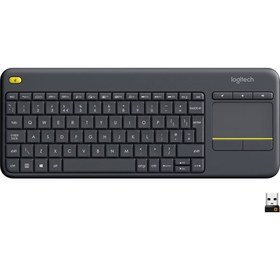 Resim Logitech K400 Plus Dokunmatik Yüzeyli USB Bağlantılı Türkçe Q TV Klavyesi - Siyah 