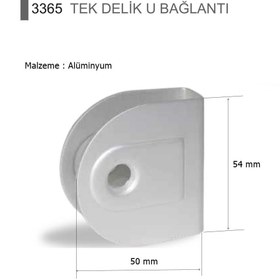 Resim EYM Islak Hacim 13 Mm Kompakt Wc Kabin Alüminyum U Bağlantı 