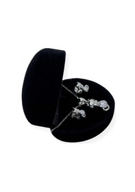 Resim Oya Silver Zirkon Taşlı Kedi Gümüş Set&takım 