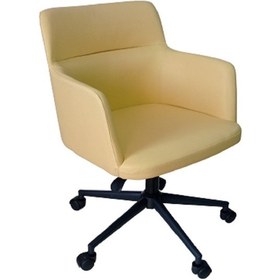 Resim Büro Sandalyesi Metal Yıldız Ayaklı Döküm Süngerli Sarı Renkli 