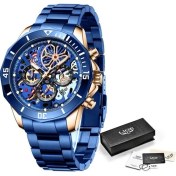 Resim Hanyang Tüm Mavi 2021 Lıge Yeni Siyah Hollow Izle Erkekler Üst Marka Lüks Moda Paslanmaz Çelik Kuvars Saat Erkek Spor Su Geçirmez Kol Saati (Yurt Dışından) 