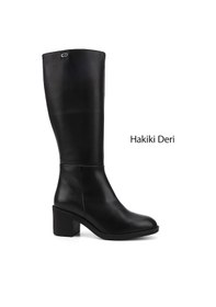 Resim Gönderi(R) Gönderi R Kadın Siyah Fermuarlı Kalın Topuklu Hakiki Deri Çizme Gkzc13452512 Siyah 