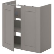 Resim HOMHET Lavabo Dolabı, 60x32x60 Cm, Gri 