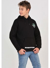 Resim Toontoy Kids Toontoy Erkek Çocuk Tnty Nakışlı Sweatshirt Siyah 