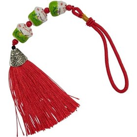 Resim Üçlü Yeşil Maneki Neko Şans Kedisi Araba Süsü No.5y 