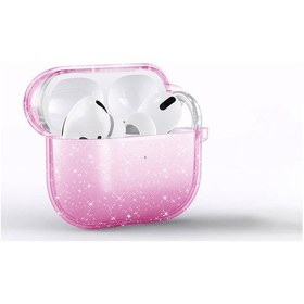 Resim Apple Uyumlu AirPods 3. Nesil Allstar Airbag 32 Parlayan Simli Saydam Renkli Kılıf Pembe 