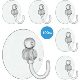 Resim Dünya Magnet 100 Adet Büyük Boy Askılı Vantuz - 4cm Şeffaf Plastik Kancalı Öpücük Vantuz 
