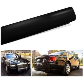 Resim Yunboo Siyah Araba Renk Değiştirme Filmi - 152x30 Cm Parlak Vinyl Koruyucu Sticker, Kırık Ve Pas Koruma, Kolay Uygulama 
