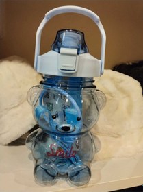 Resim Ayıcıklı Matara 1000 Ml, Şeffaf Su, Suluk, Okul, Ofis, Seyahat, Bpa İçermez Mavi Plastik Diğer 
