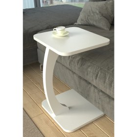 Resim Limnizza Tekerlekli Kare C Sehpa Koltuk Yanı Laptop Masası Modern Zigon Yan Sehpa Salon Ofis Sehpası 
