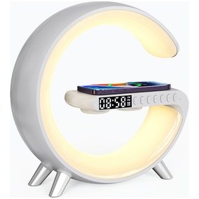 Resim Ally 15W Kablosuz Şarj Standlı Bluetooth hoparlör RGB Gece Lamba Çok Renkli 