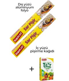 Resim KMS HOME Koroplast Sar Pişir Fırın Pişirme Kağıdı Dışı alüminyum folyo 12'li x 2 Adet 