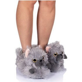 Resim Twigy Kedi-3 Kadın Hayvanlı Panduf Gri 36/41 CC0617 Gri 