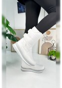 Resim Nstil Alves Unisex Kadın - Erkek - Çocuk Kar Botu İçi Kürklü Cırt Cırtlı Kaymaz Taban Ayakkabı 802 Beyaz 