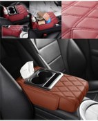 Resim Xuweiwei Orange-multi-function Armrest Mat Dual-bead Organizatör Yastığı Telefon Cebi Mendiz Gözlüğü Saklama 