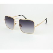 Resim Mobgift Gold Metal Çerçeveli Siyah Camlı Kare Köşeli Unisex Güneş Gözlüğü 