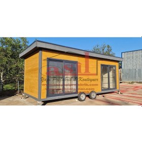 Resim 21 M² 1+1 Ahşap Desen Betopanlı, Römorklu Tiny House Konteyner 