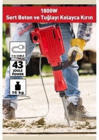 Resim Assur ASR515 1800W 16 KG Darbeli Kırıcı Delici Hilti Kırmızı 