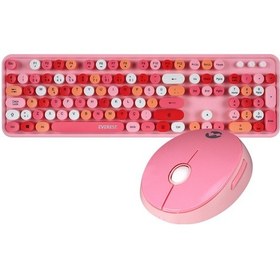 Resim Everest Round KM-6282 Kablosuz Q Multimedia Klavye Mouse Set 