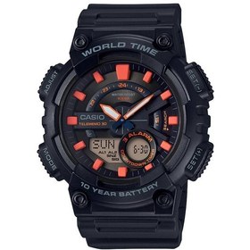 Resim Casio Aeq-110w-1a2vdf Quartz Silikon Siyah 10 Atm 47 Mm Erkek Kol Saati Siyah 