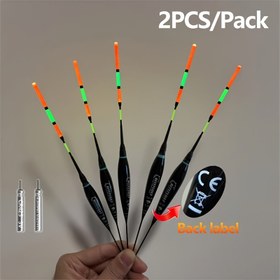 Resim 2 adet Elektronik Balıkçılık Yüzeri, Karides Balıkçılığı için Üst Kalınlaştırılmış Bokeh Yüzerleri, Yüksek Görünürlü, Gece ve Gündüz Balıkçılığı Uyumlu, Siyah Köpük ile Kırmızı ve Yeşil Işık Göstergeleri, Şarj Edilemez, Tatlı Su Balıkçılığı için İdeal 